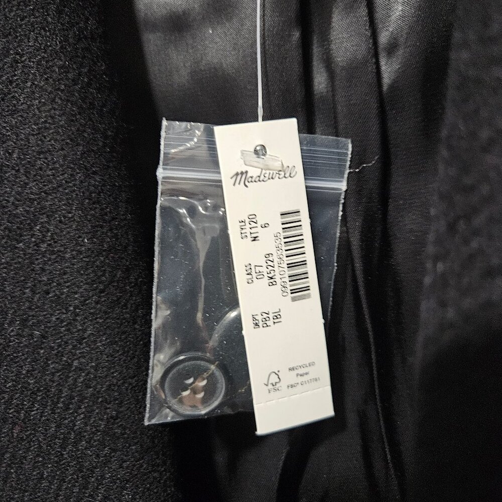 Madewell Blazer Top Coat - Black Wool Insuluxe Cashmere Single Breasted 90s - Picture 7 of 11